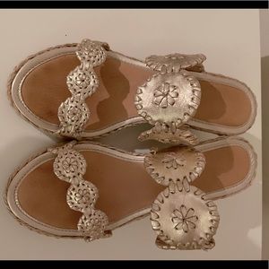 Jack Rogers Gold Wedge Sandals 37